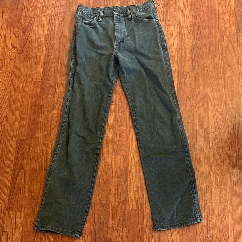 Wrangler jeans. Size 30. Faded green.